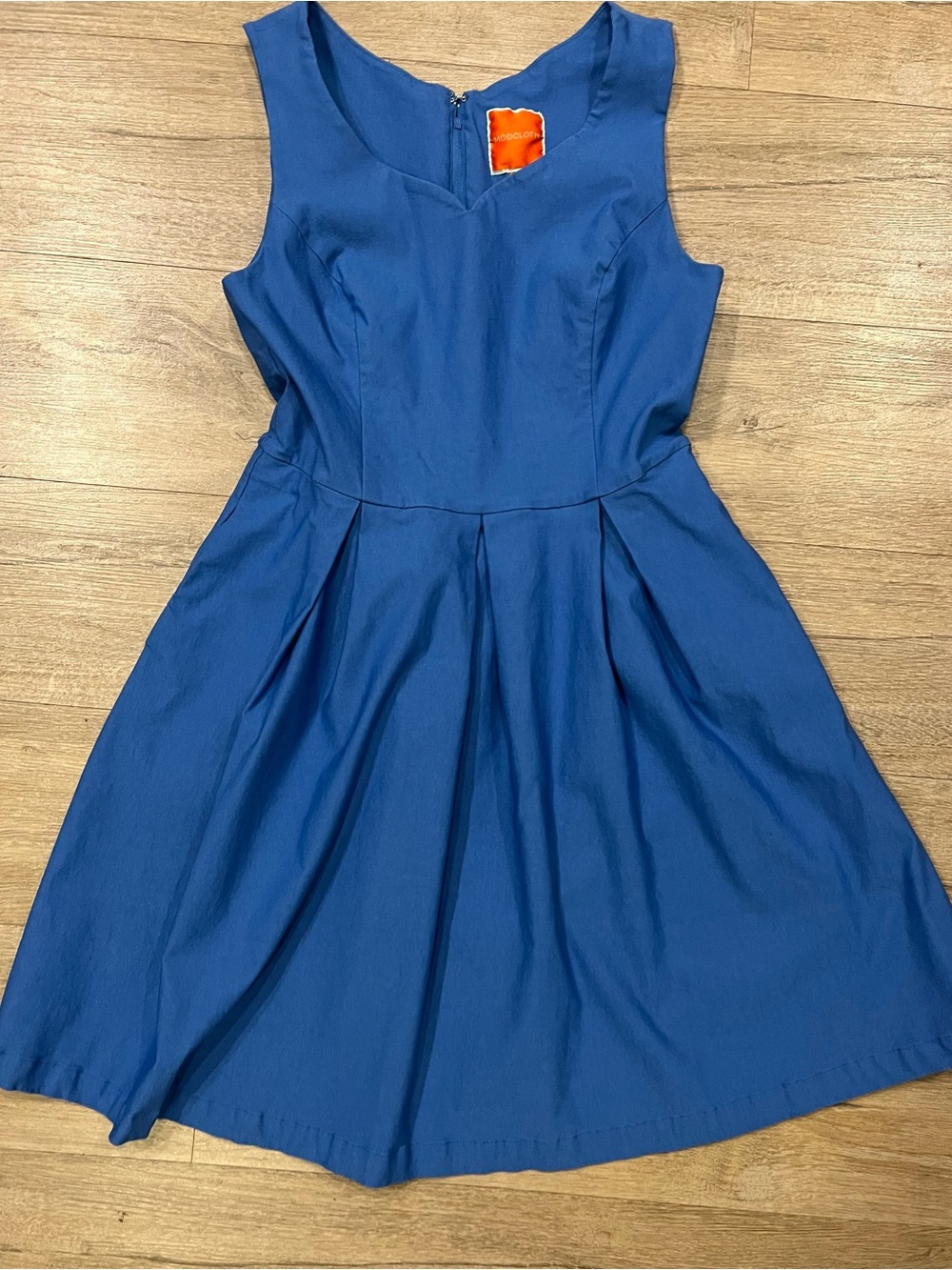 ModCloth Blue Sleeveless Fit and Flare A-Line Dress - Size L - Picture 3 of 5